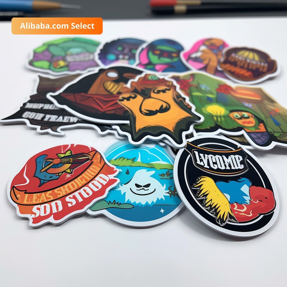 Custom Any Text Image Adhesive Printing Round Label Stickers, Circle Waterproof Vinyl Sticker Roll Private Label Logo Stickers.