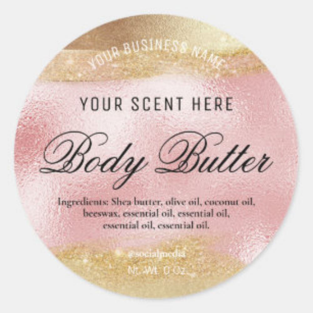 Custom business label sticker body butter lotions label sticker design for cosmetic salon business package usage