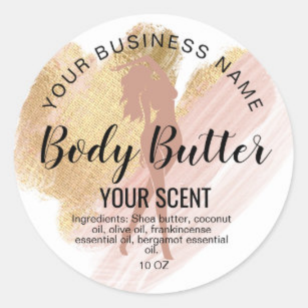 Custom business label sticker body butter lotions label sticker design for cosmetic salon business package usage