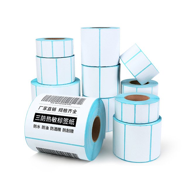 Blue galssine Thermal Label Sticker Label of 350 Sheets per Roll 2024 Hot Size 100*150MM Thermal sticker Perforated Sticker