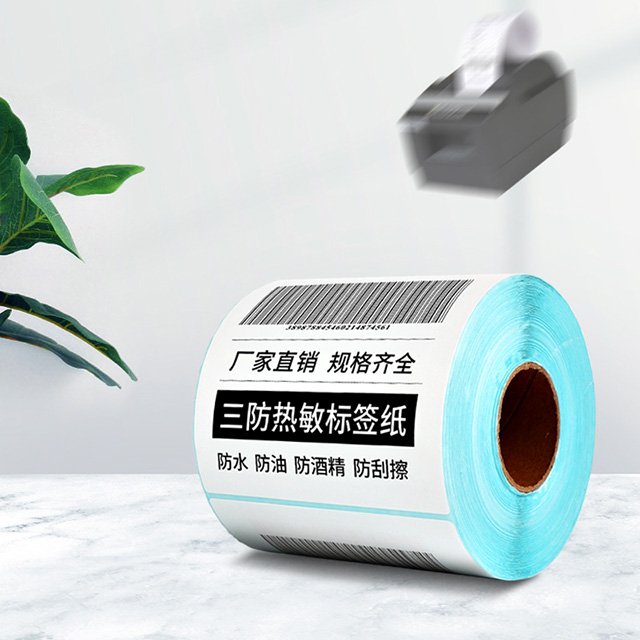 Blue galssine Thermal Label Sticker Label of 350 Sheets per Roll 2024 Hot Size 100*150MM Thermal sticker Perforated Sticker
