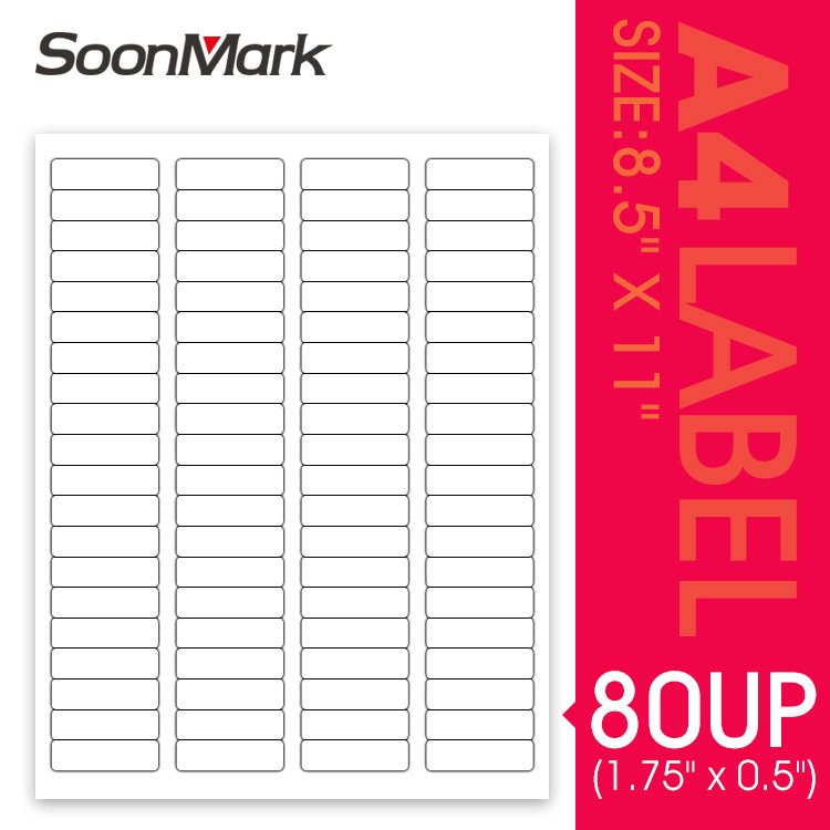 Shipping label half sheet address/shipping white blank matt self-adhesive A4 address printable label sticker 80 pcs