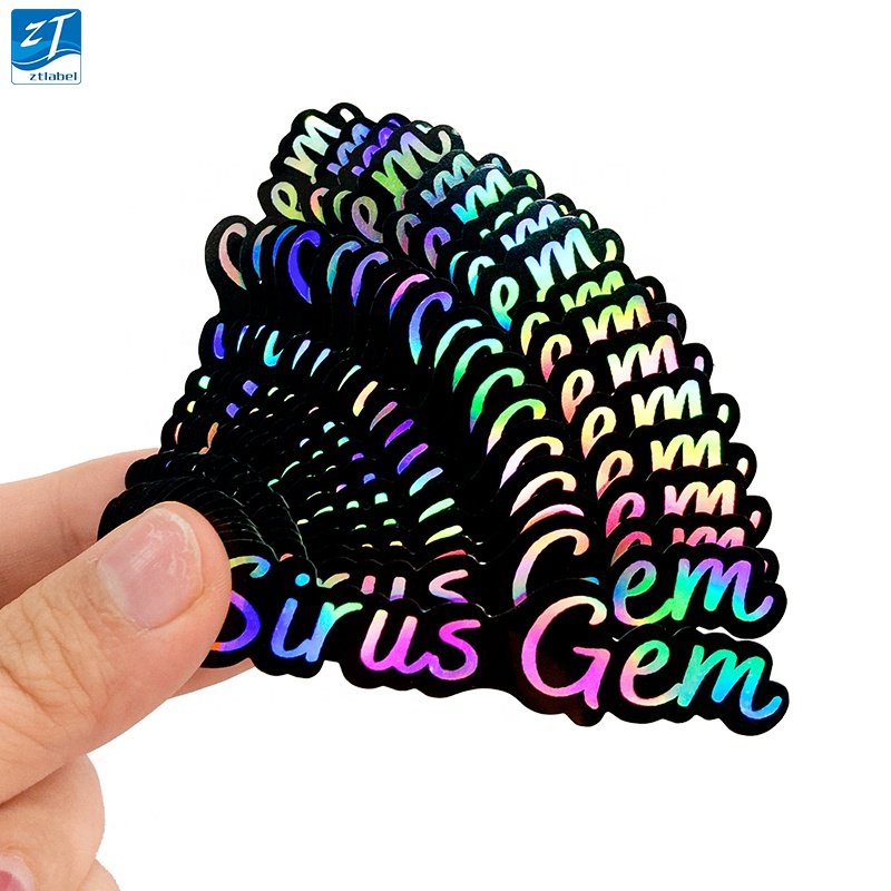 custom printing hologram logo label sticker paper die cut holographic custom self adhesive vinyl holographic sticker