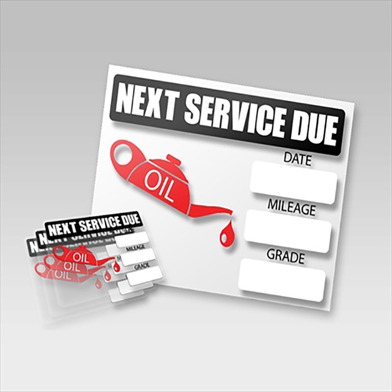 Customized next service due car label window reusable Static cling stickers