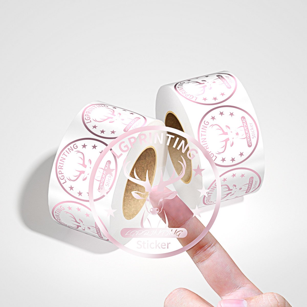 Customized Printing LOGO Self Adhesive Clear Gold Foil Circle Stickers Vinyl Transparent Label