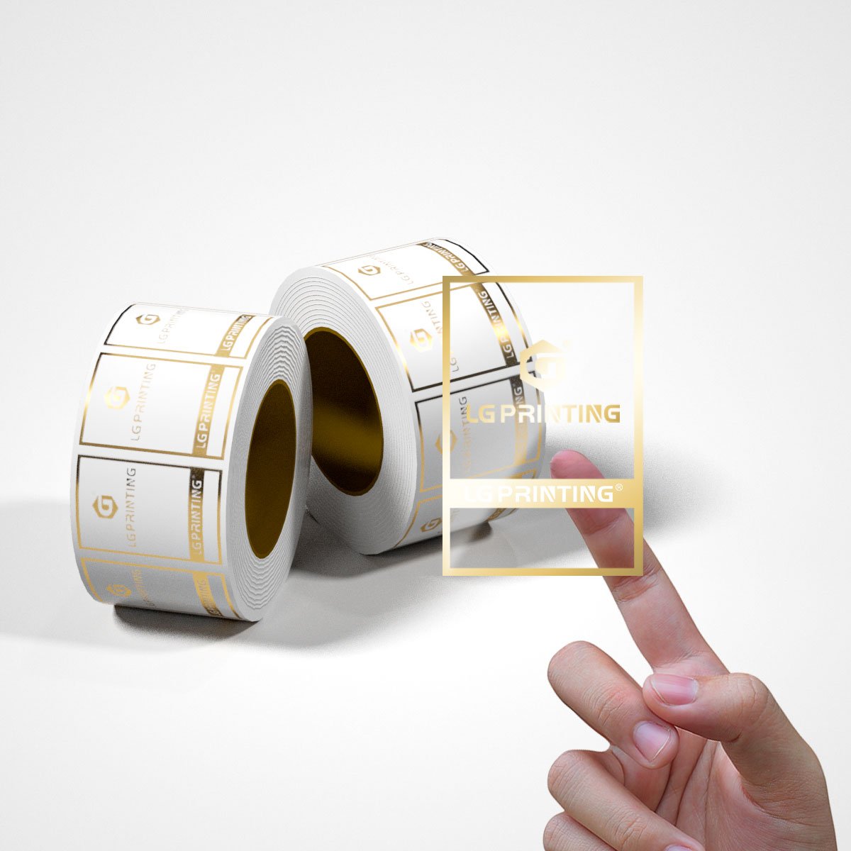Customized Printing LOGO Self Adhesive Clear Gold Foil Circle Stickers Vinyl Transparent Label