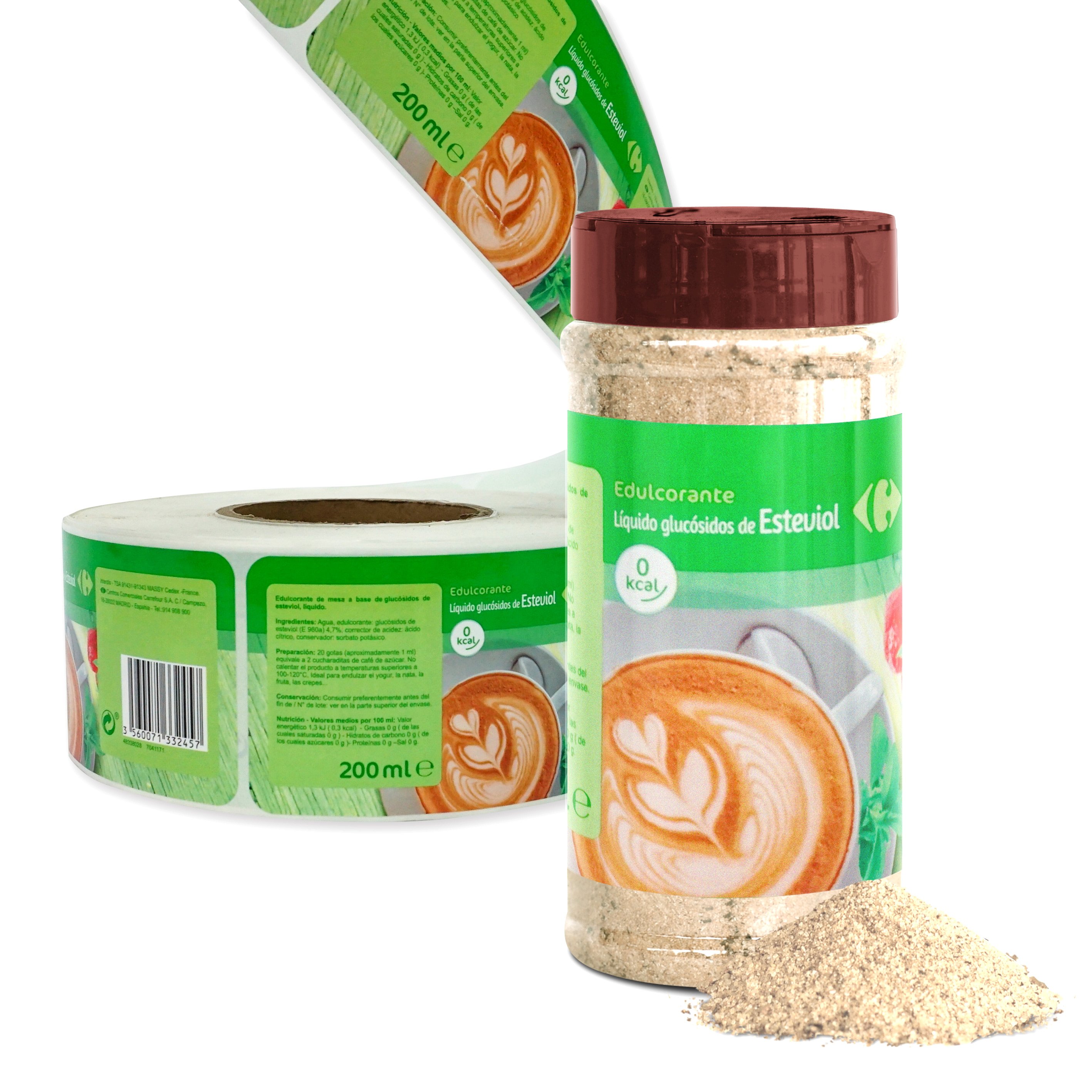 Waterproof Holographic Food Stickers PVC/Vinyl/Paper/PET round Shapes Label Sticker for Food