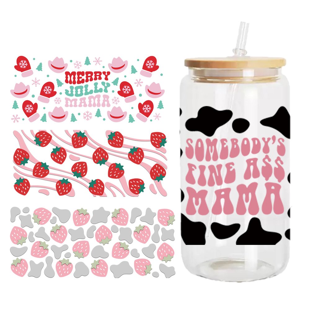 High quality Uv dtf 16oz wraps cup stickers custom logo pattern design screen printing heat transfer vinyl for cups