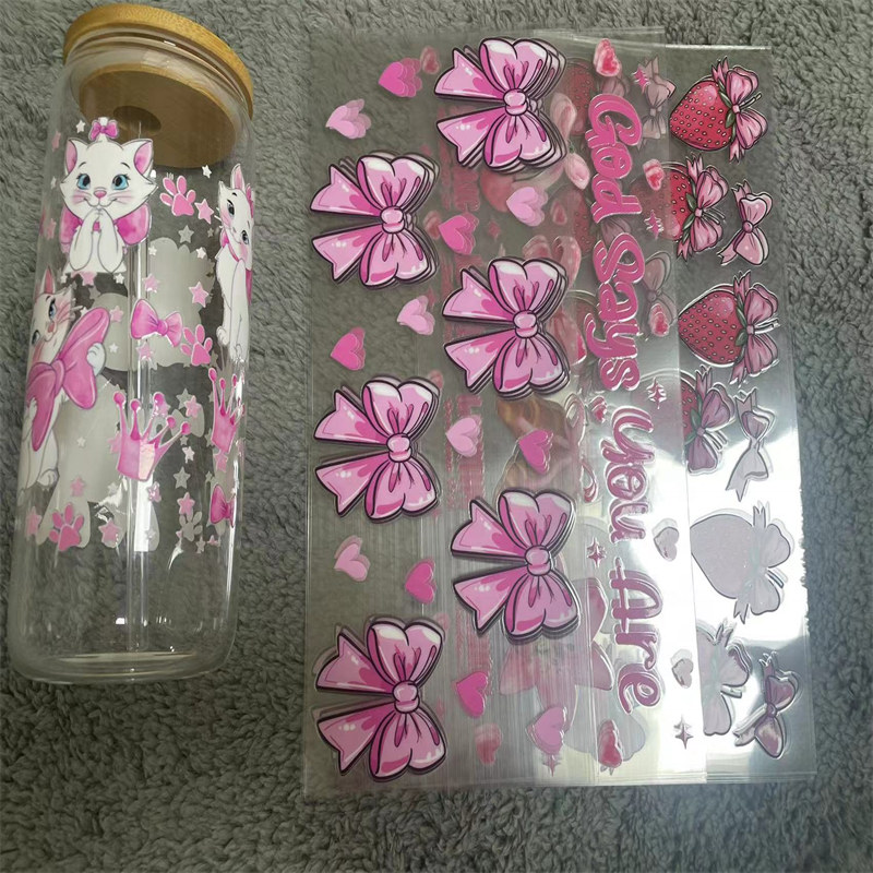 High quality Wholesale UV DTF Cup Wrap Transfers 16oz Tumbler Transfer Water Proof Sticker