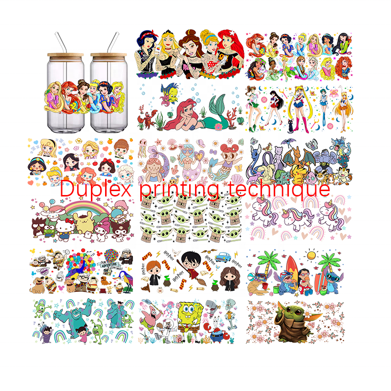 High quality Wholesale UV DTF Cup Wrap Transfers 16oz Tumbler Transfer Water Proof Sticker