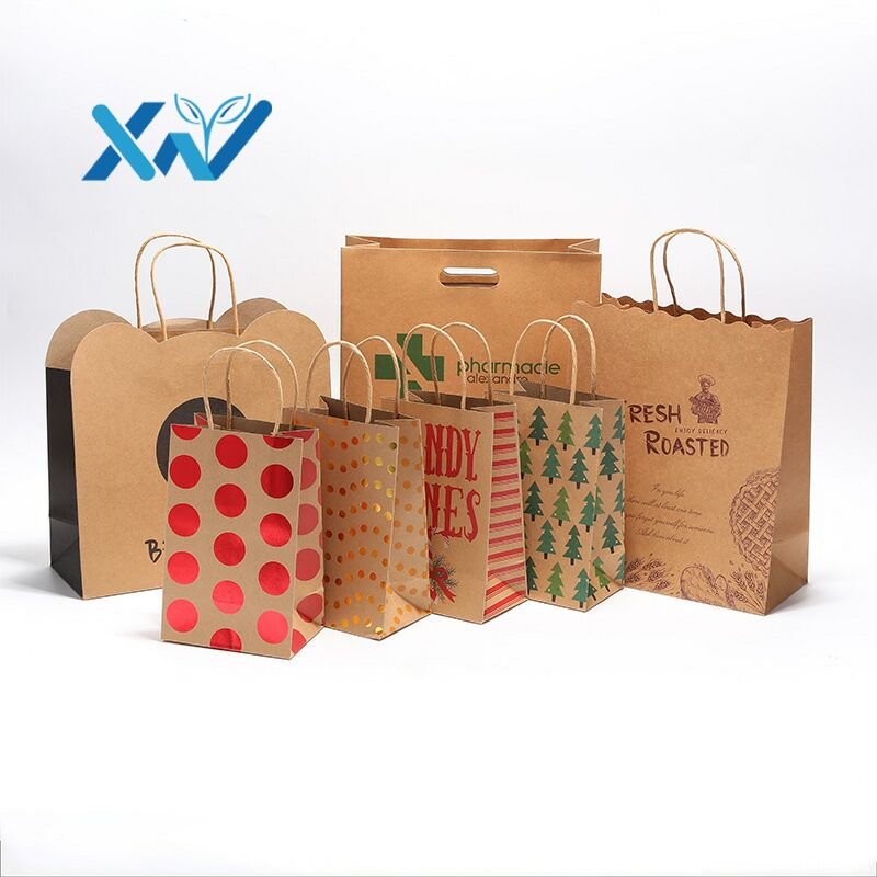 Clothing Shopping black kraft paper bag Restaurant costume paper bag Customized full Printed Retail paper bag