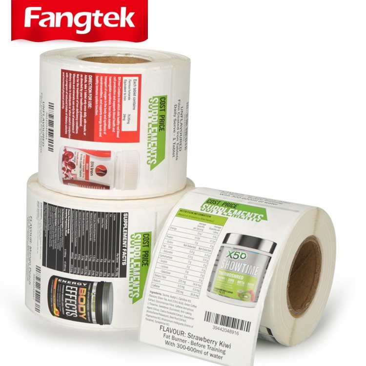 OEM Printing Medical Bottle Label Sticker Pharmacy Sticker Custom Capsules Pill Bottle Label