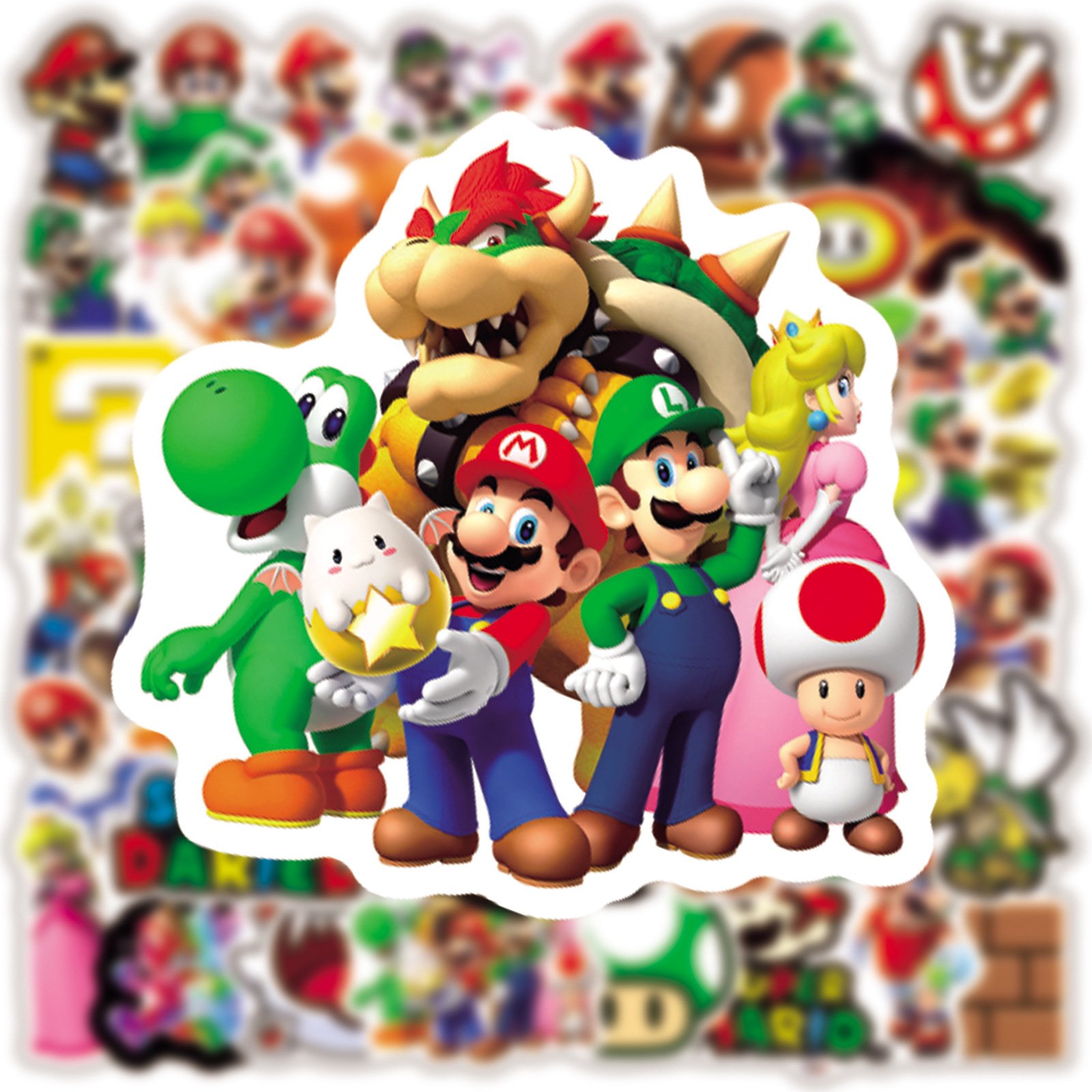 Wholesale 50Pcs Popular Game Mario Super Vinyl Graffiti Stickers For Laptop Notebook Cute Mario Bros Sticker