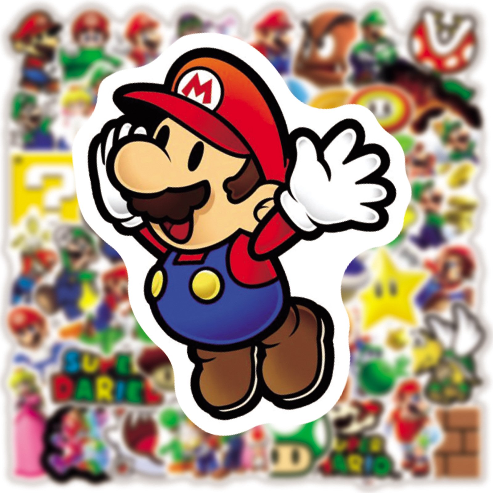 Wholesale 50Pcs Popular Game Mario Super Vinyl Graffiti Stickers For Laptop Notebook Cute Mario Bros Sticker