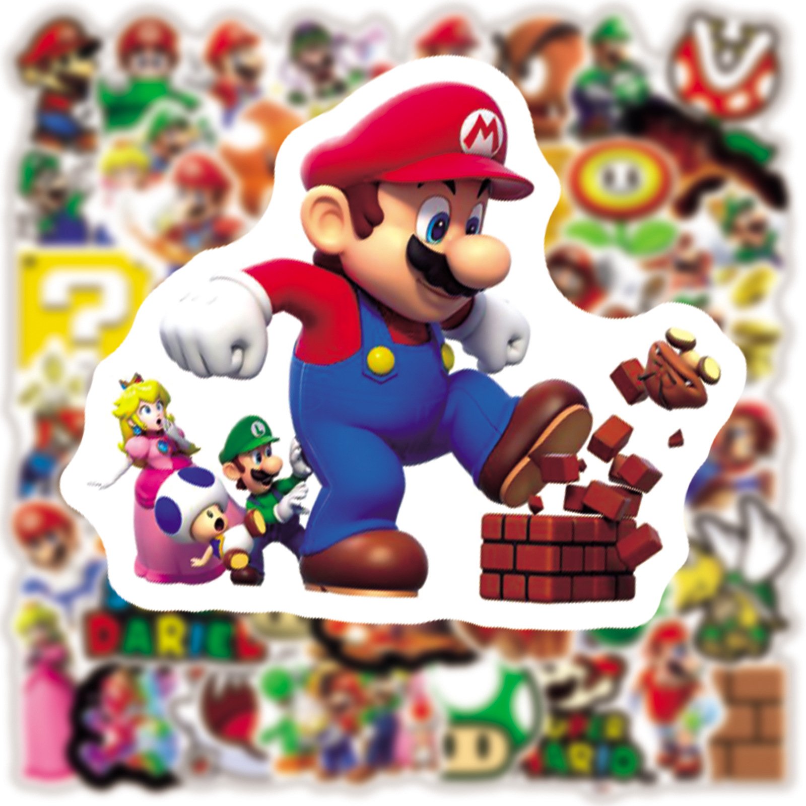 Wholesale 50Pcs Popular Game Mario Super Vinyl Graffiti Stickers For Laptop Notebook Cute Mario Bros Sticker