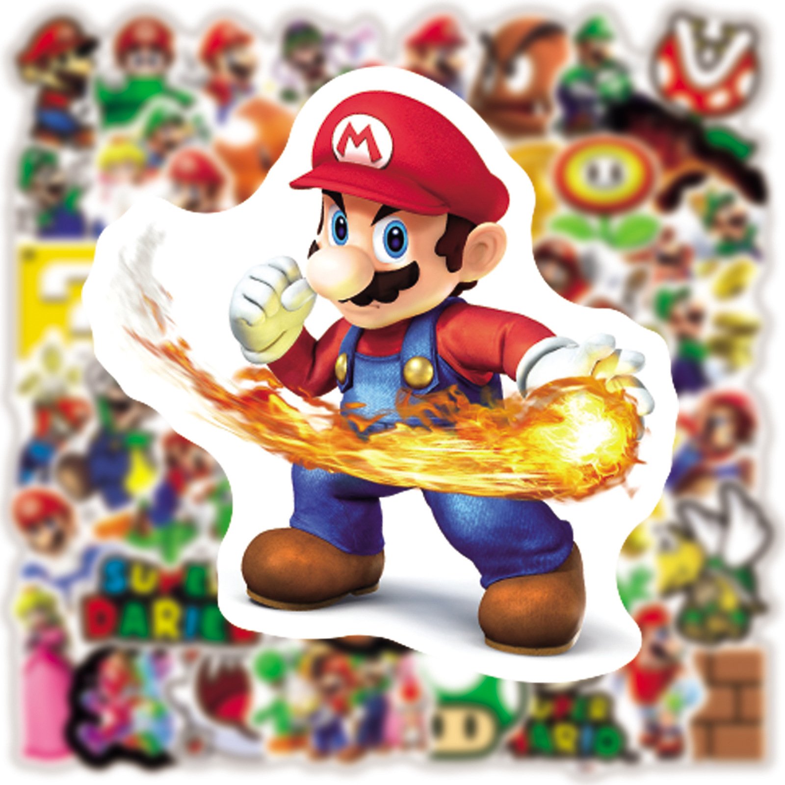 Wholesale 50Pcs Popular Game Mario Super Vinyl Graffiti Stickers For Laptop Notebook Cute Mario Bros Sticker