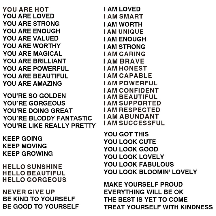 Custom Affirmation PVC Vinyl Decals Adhesive High Quality Removable Inspiration Motivational Decal Mirror Sticker