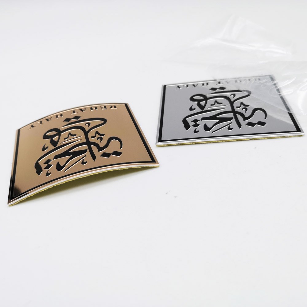 Customized Logo Metal Perfume private label cosmetics logo transfer embossed card perfume metal stickers