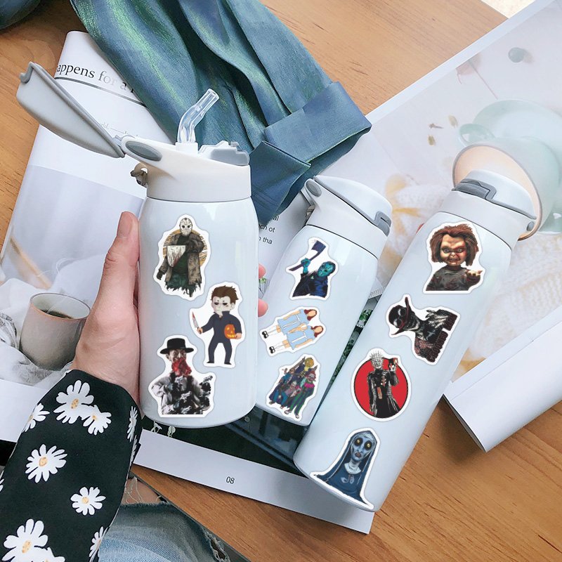50pcs Cartoon Graffiti Thrilling character Stickers for Notebook Cup Decal Laptop Home Decoration PVC Horrible Sticker Custom