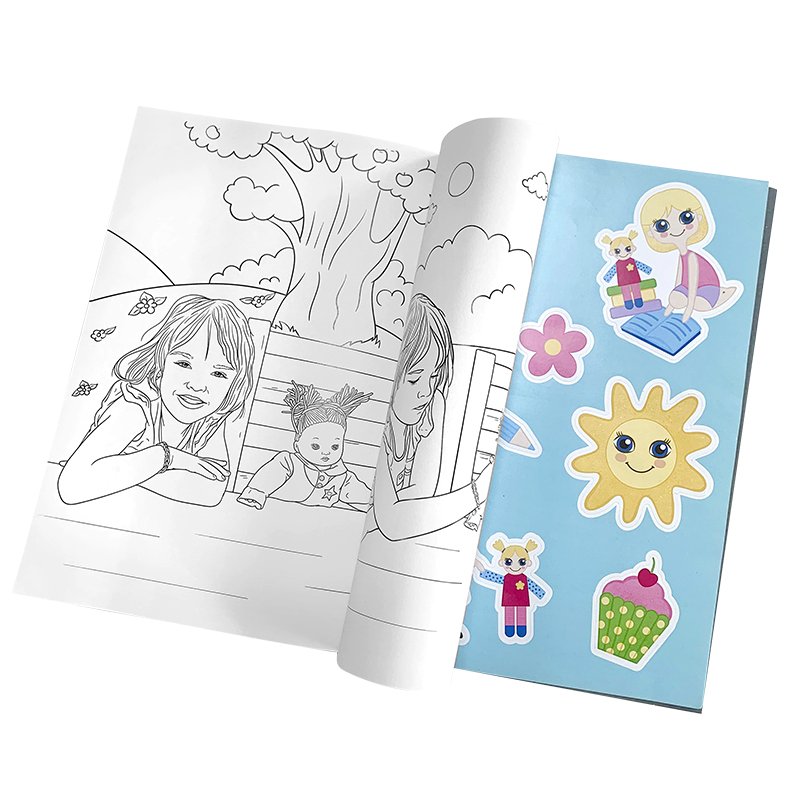 coloring books for Kids/Children adult custom mandala magic printing hard cover with Matte stickers