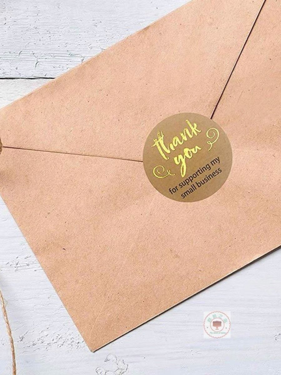 Thank You Seal Kraft Stickers For My Small Business Custom gold foil Printed Packaging Label Manufacturer