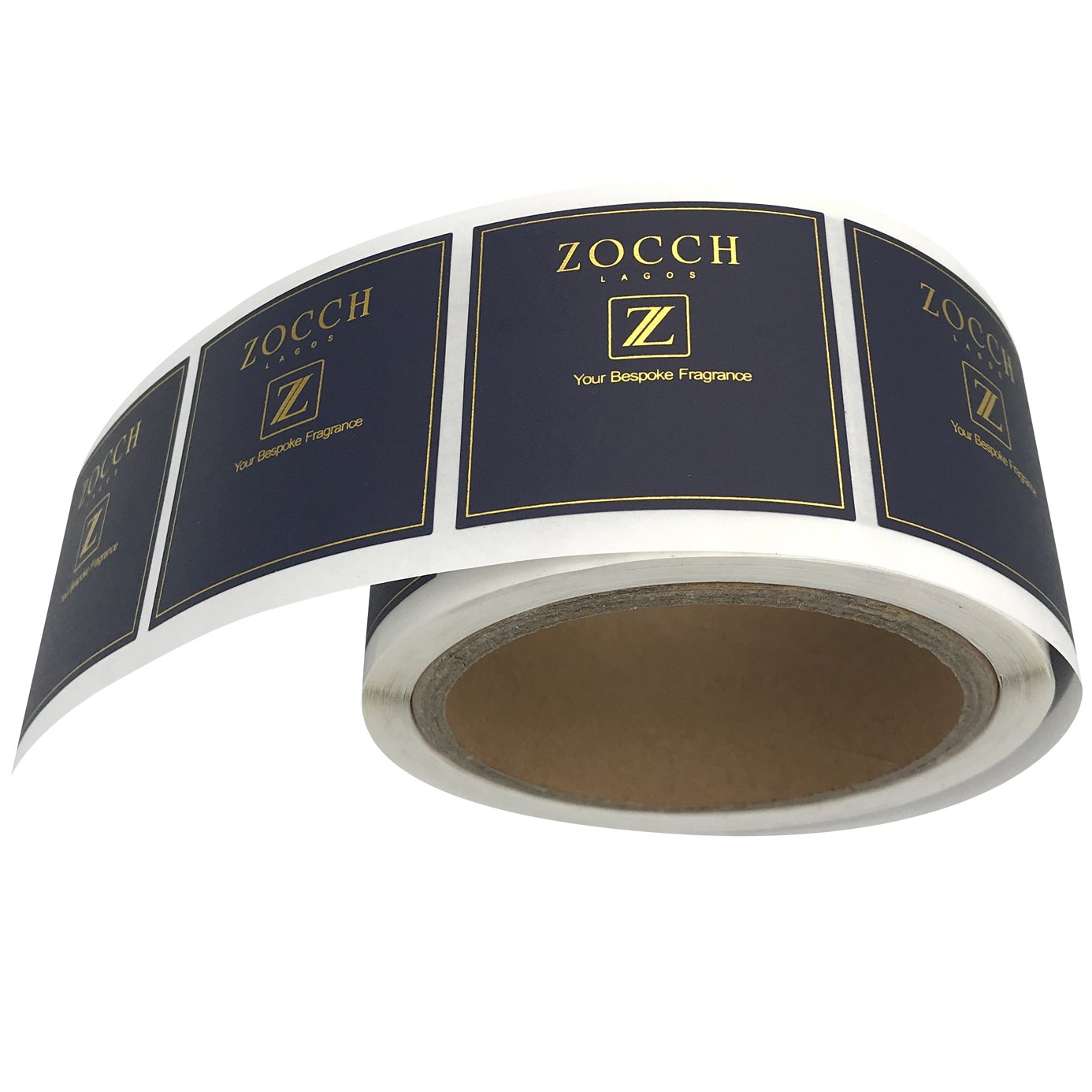 Custom printed textured paper matte gold foil sticker labels for Jar