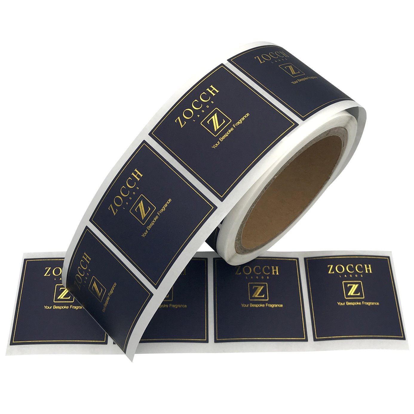 Custom printed textured paper matte gold foil sticker labels for Jar