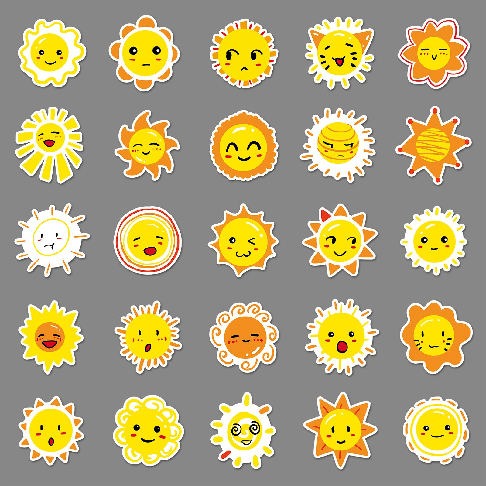 50 pieces of golden sun notebook stickers cute original children's stickers mobile phone case luggage waterproof decoration