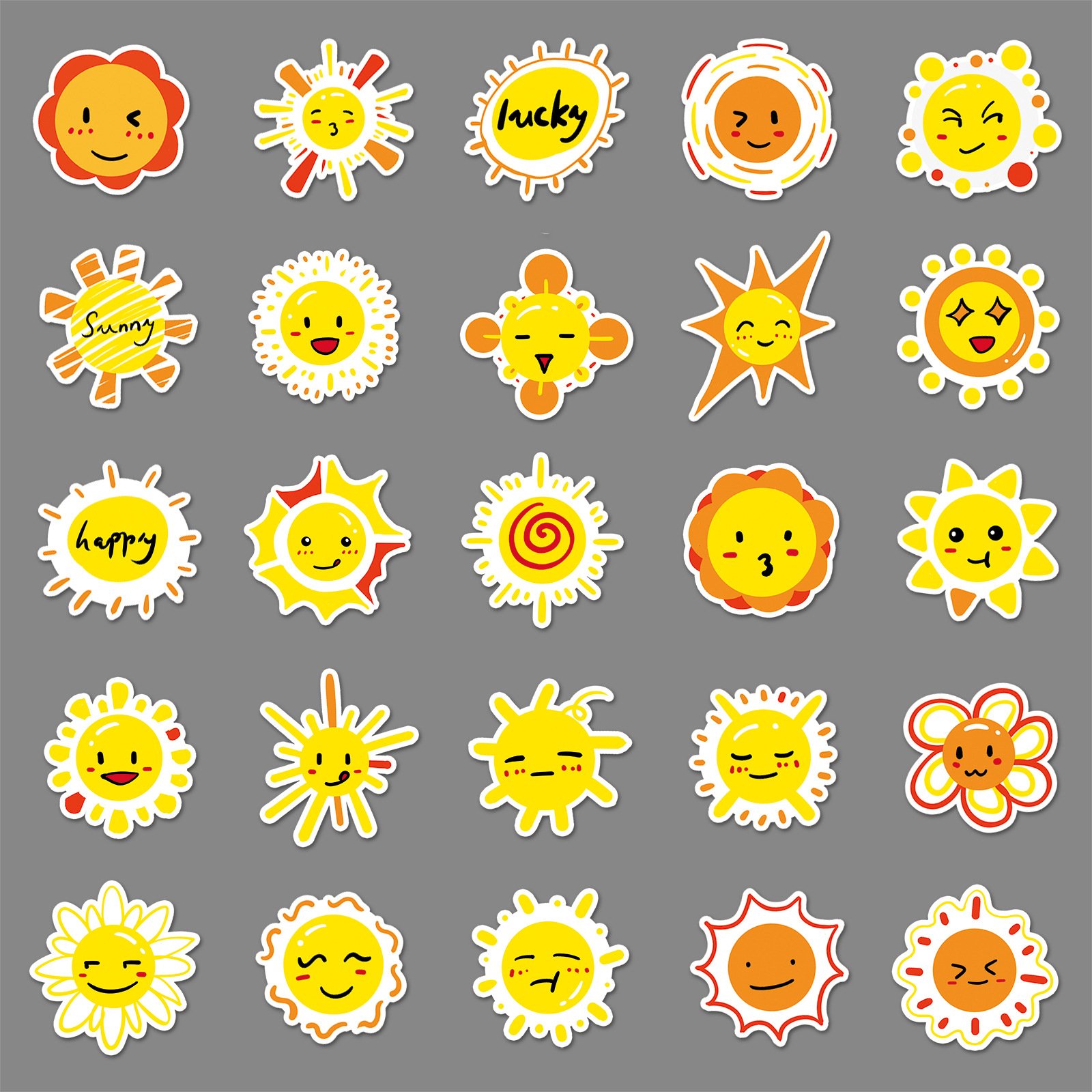 50 pieces of golden sun notebook stickers cute original children's stickers mobile phone case luggage waterproof decoration