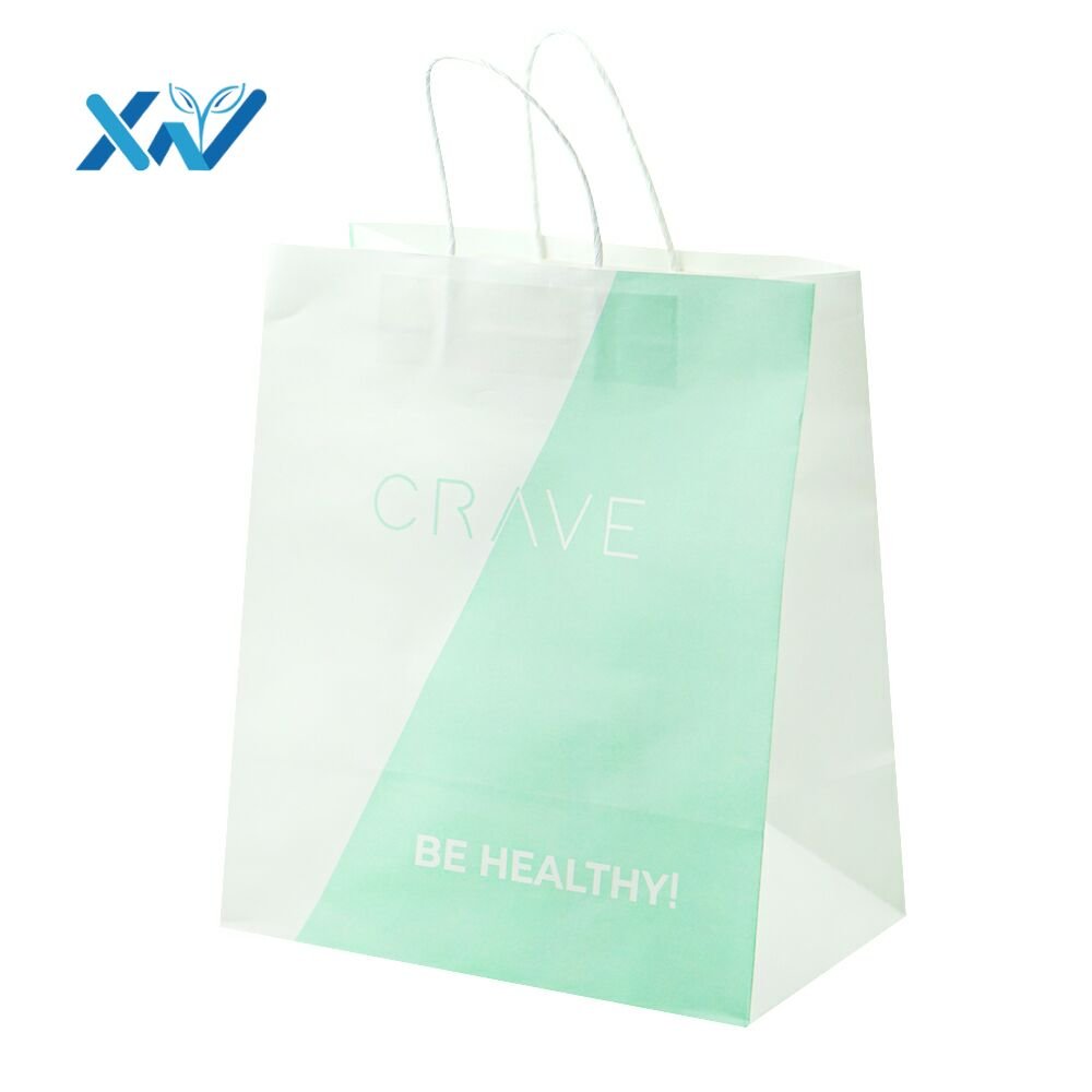 Hot Sell Clothing Shopping White Paper Bag Restaurant Take Away Kraft Paper Bag recyclable material