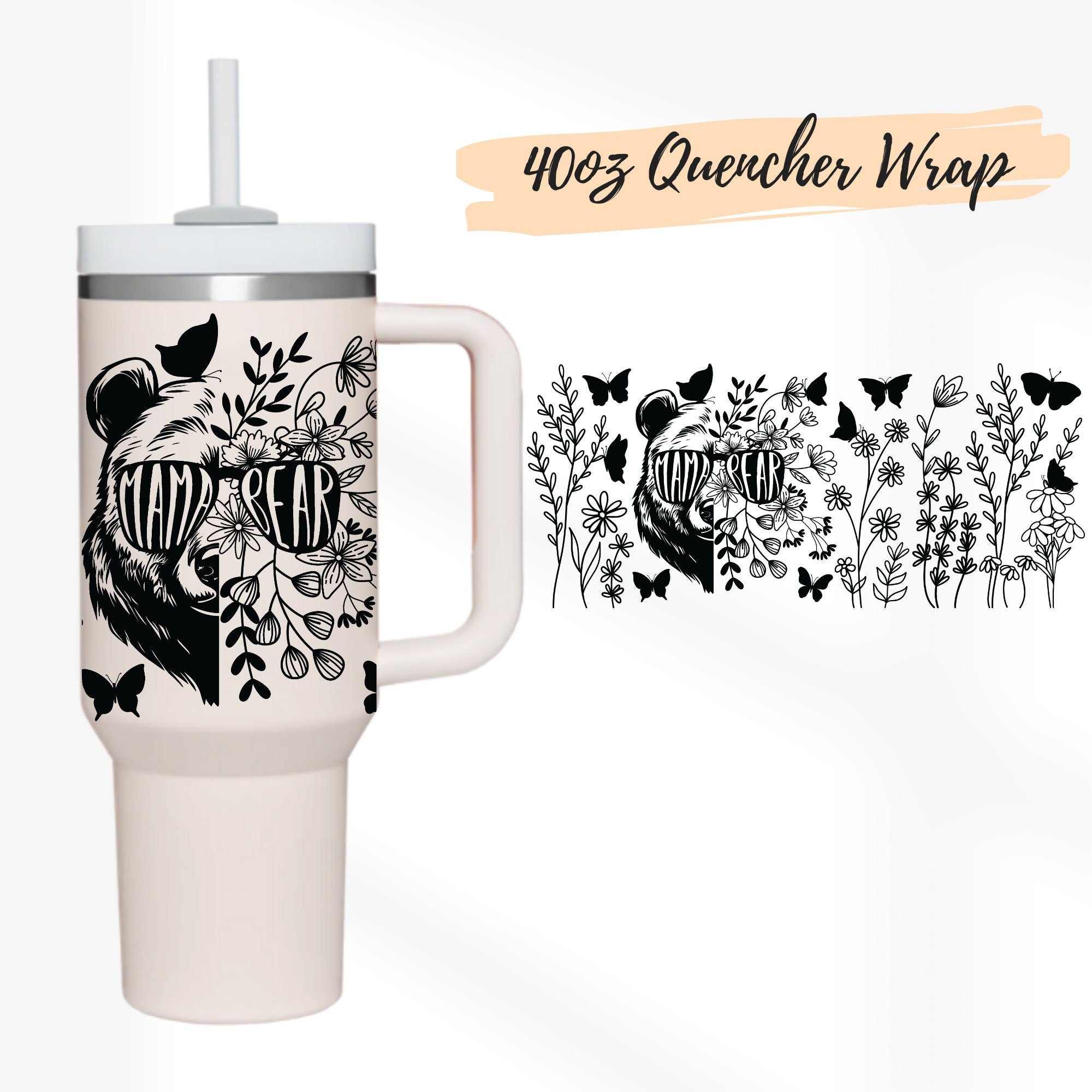 Wholesale 40oz uv dtf cup wrap transfers sticker Waterproof and durable Vinyl 40OZ uv dtf cup wraps custom sticker for cup