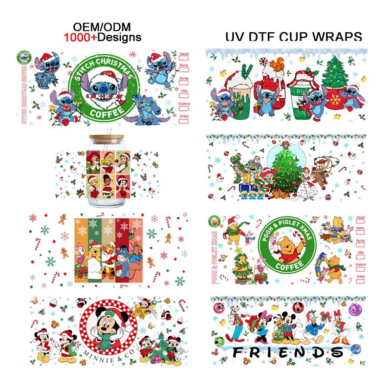16 24 oz easy peel double sided uvdtfs decals uv dtf cup wrap transfers anime stickers for 16oz libbey glass cups