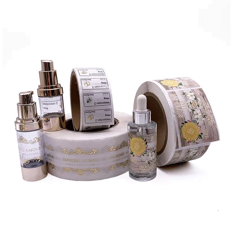 Luxury Front Back Cosmetic Printing Hair Serum Shampoo Sticker Label