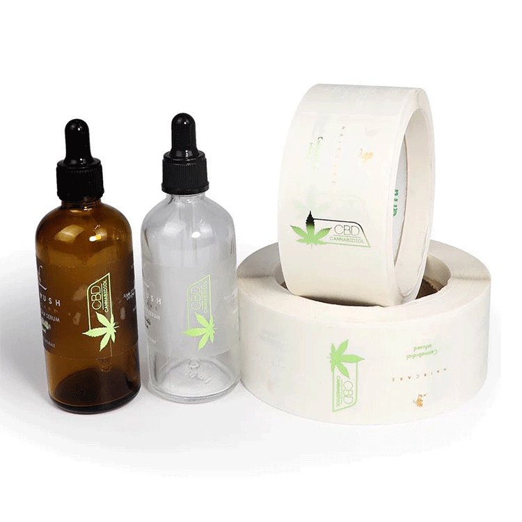 Luxury Front Back Cosmetic Printing Hair Serum Shampoo Sticker Label
