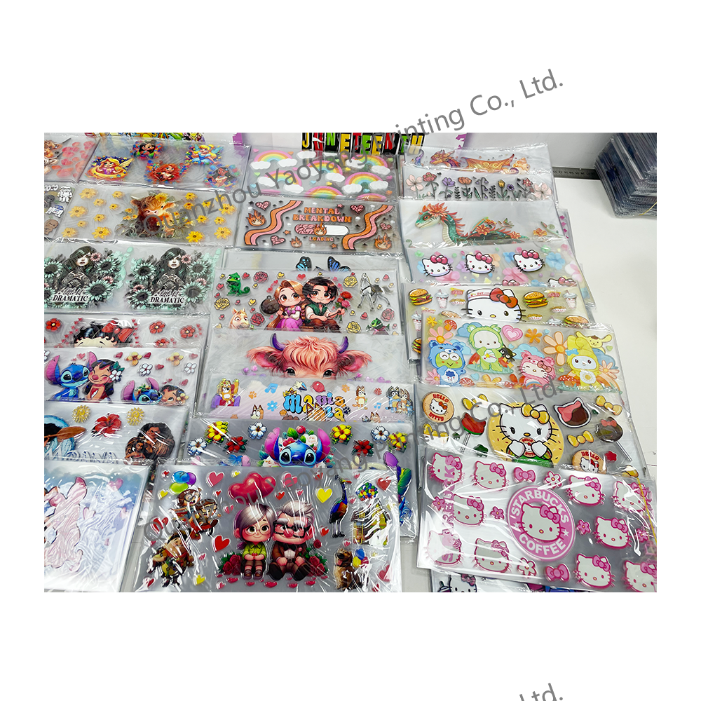2024 Case Custom Design dtf transfers wholesale Transparent Cute Wall 3D Stickers Waterproof with Digital Printing