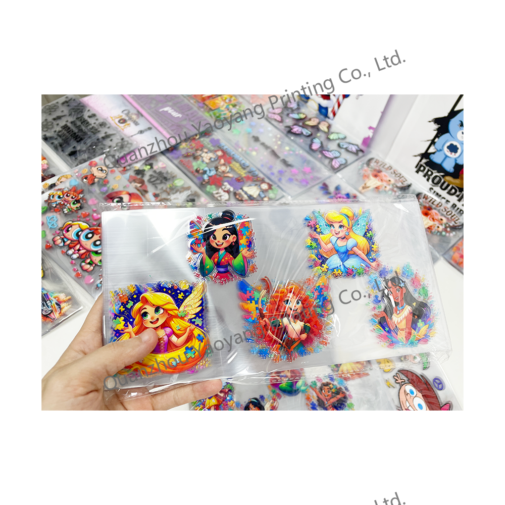 2024 Case Custom Design dtf transfers wholesale Transparent Cute Wall 3D Stickers Waterproof with Digital Printing