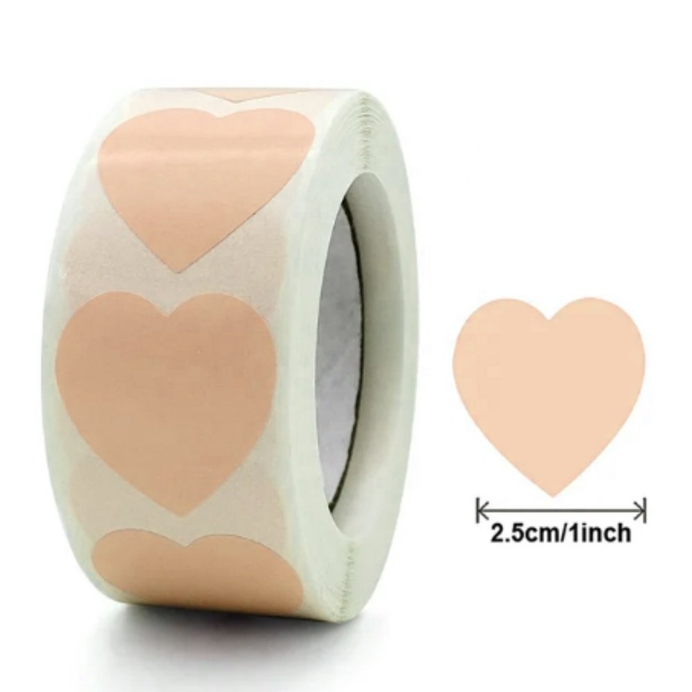 500Pcs 1inch Love Heart Stickers for Valentines Day Wedding Gift Wrapping Bag Packaging Sealing Labels Scrapbooking Diy Stickers