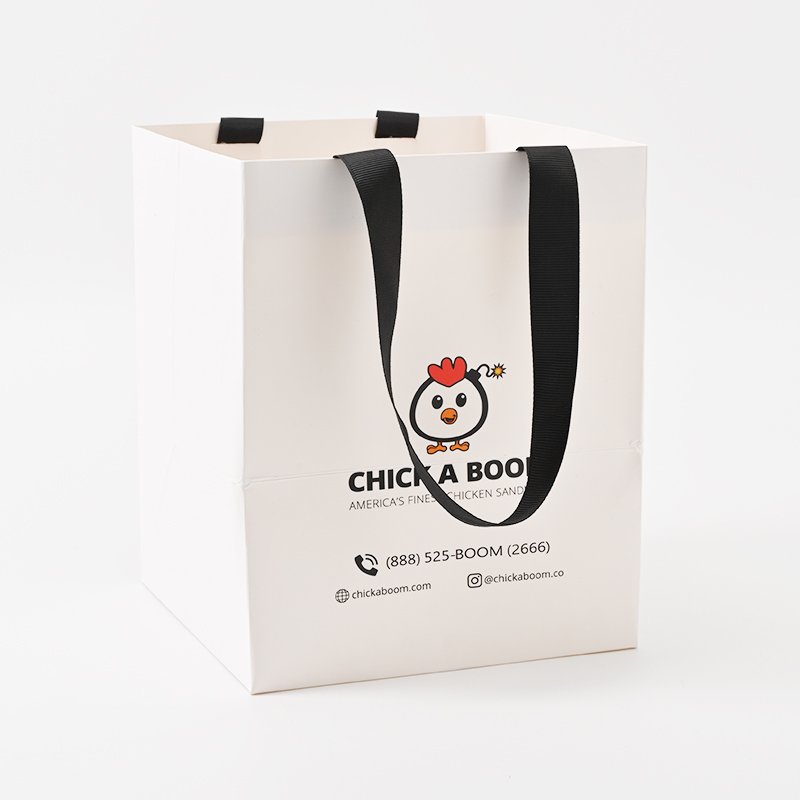 Custom Logo Printed Grocery Packaging Craft Brown Kraft Paper Shopping Bag with Handle
