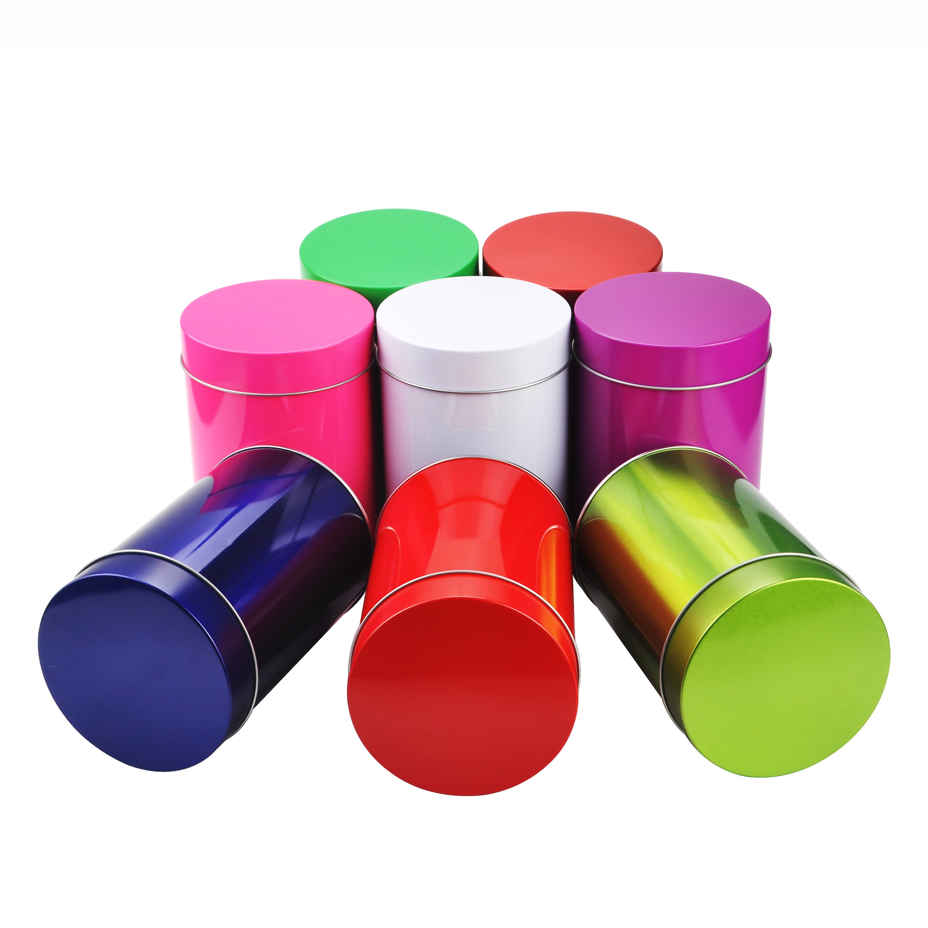 Manufacturer Food Grade Packaging Sealed Tin Can Popular Round Metal Tea Caddy with Custom Label Sticker Decorative Storage Tins