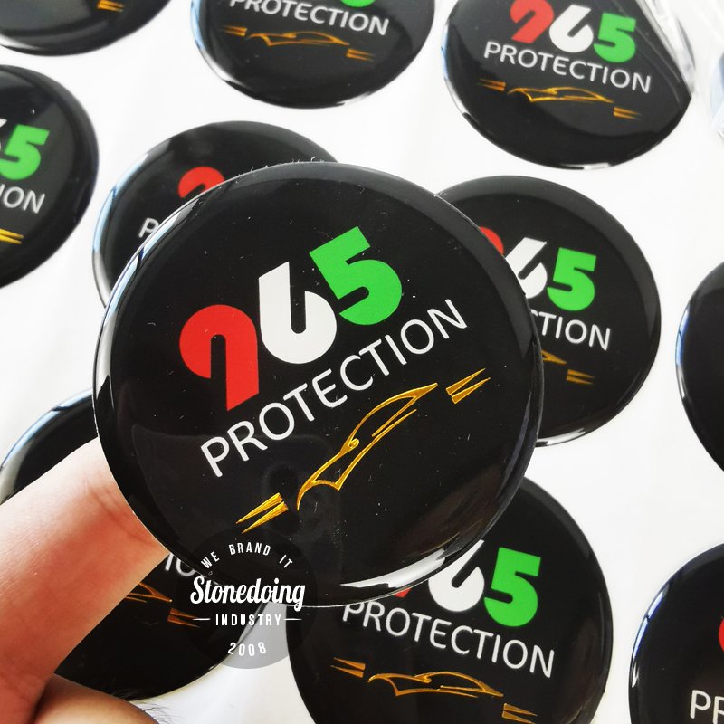 Custom Brand Design 3D Epoxy Sticker Packing Label Round Doming Epoxy Sticker Resin Decal Sticker