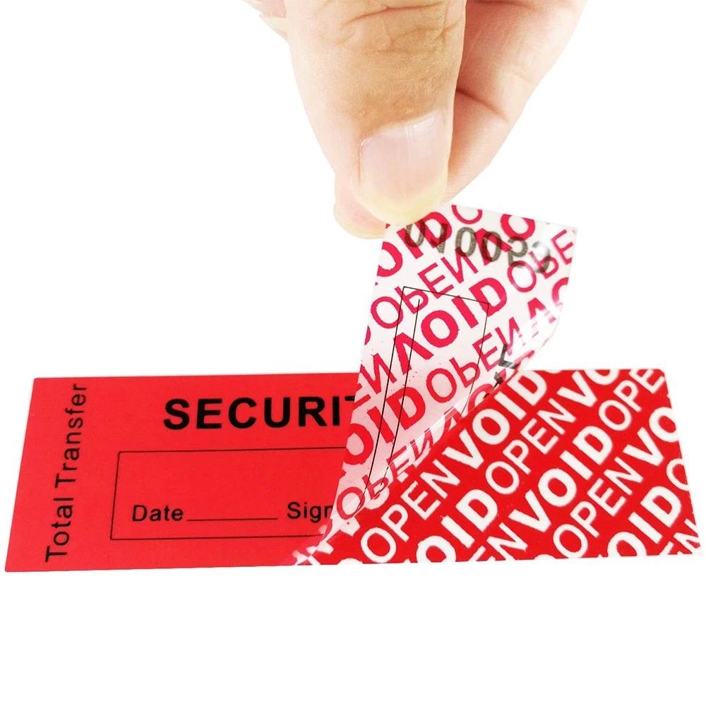 Red Adhesive labels Tamper Proof Stickers/Seals Warranty Void Seal Label sticker with Unique Serial Number High Security Label
