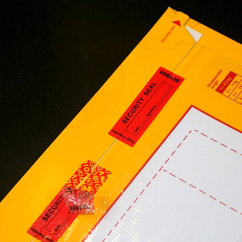 Red Adhesive labels Tamper Proof Stickers/Seals Warranty Void Seal Label sticker with Unique Serial Number High Security Label