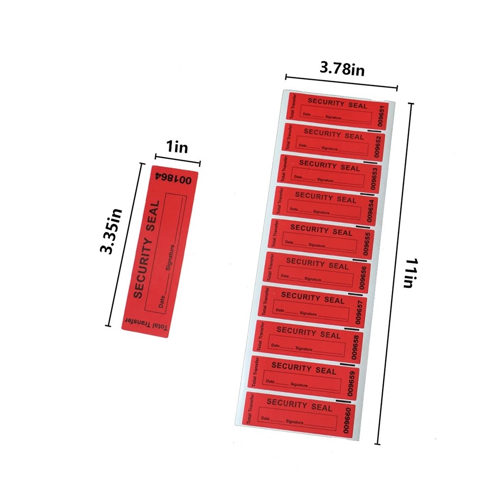Red Adhesive labels Tamper Proof Stickers/Seals Warranty Void Seal Label sticker with Unique Serial Number High Security Label