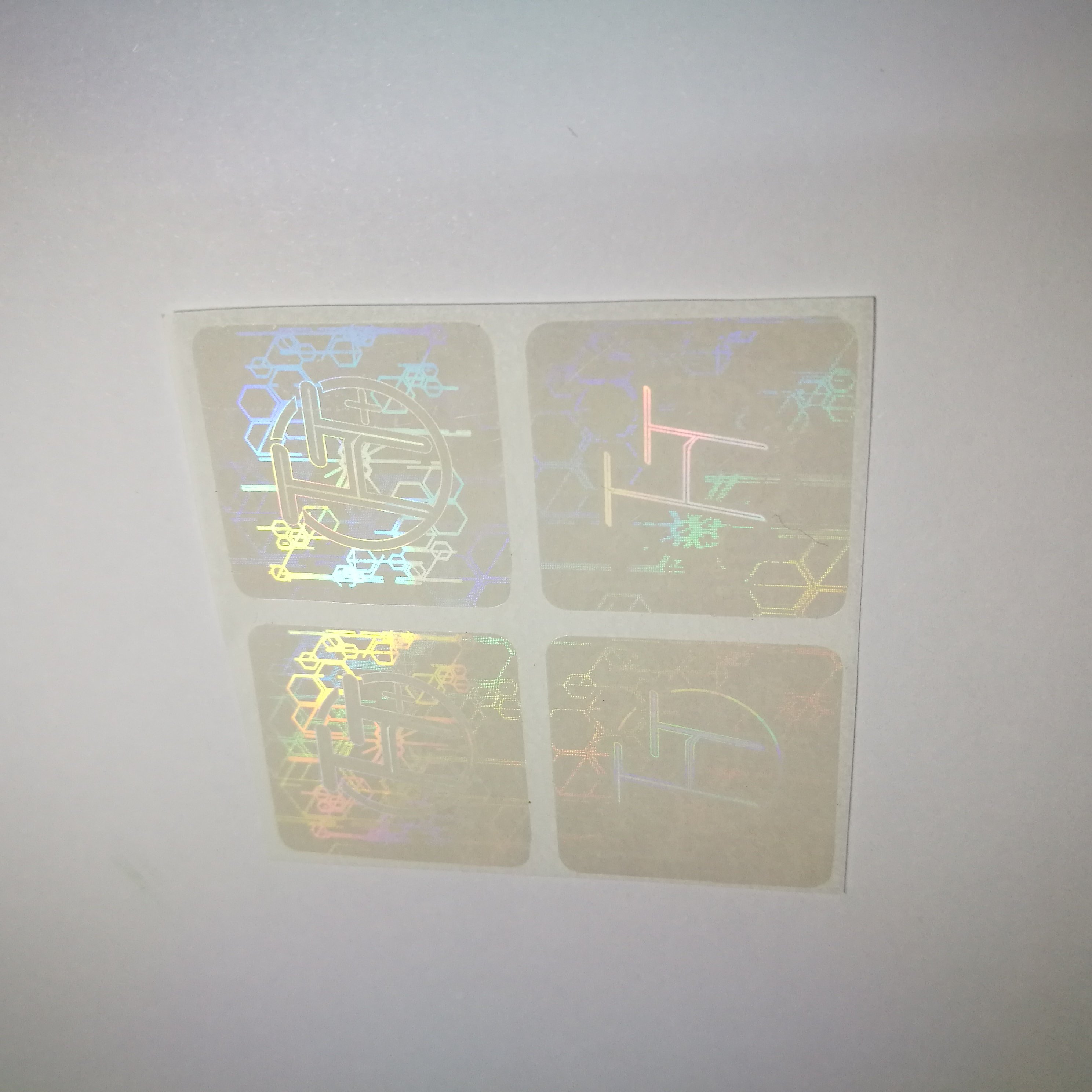 Transparent material PET Laser label security printing 3d hologram sticker