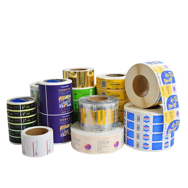 Custom round Sticker Roll Any Text Image Private Label Logo Stickers Gold Foil Printing Sponge Liner Type Corrugated Board Paper