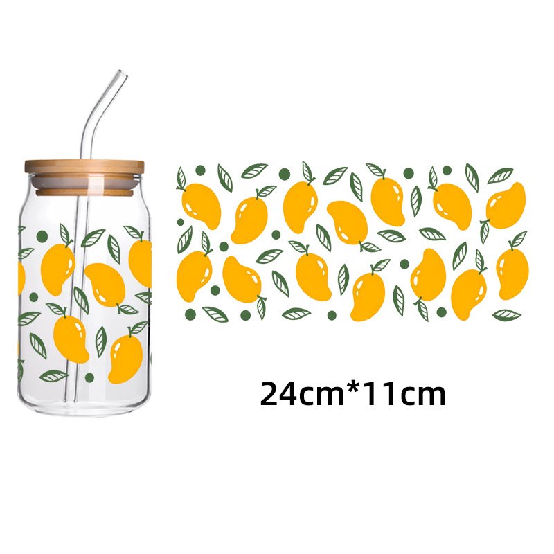 Fruit Decal Watermelon Cherry Waterproof 3d Transfer Stickers Cup Decorate Diy Tumbler Can Cartoon Tulip DTF Transfers Cup Wraps