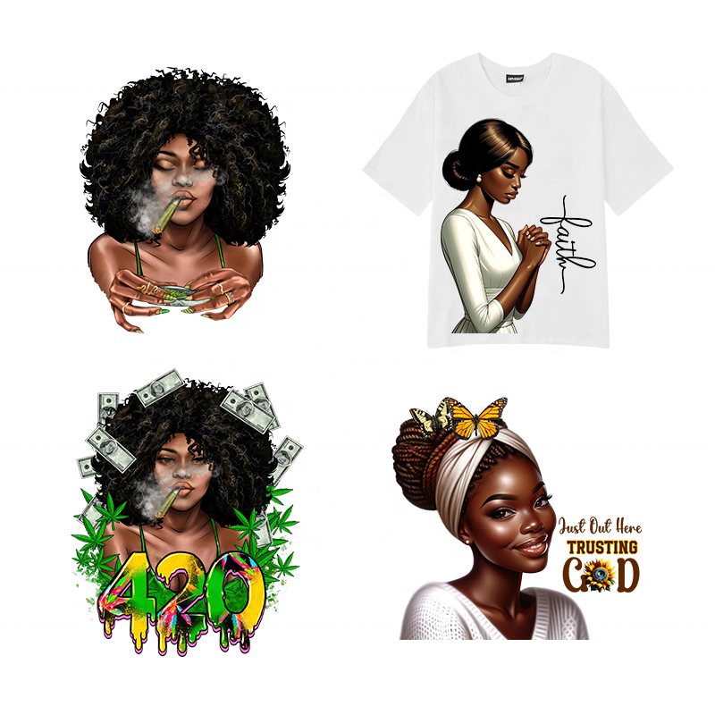 DTF printed sticker for t-shirts heat transfers ready to press heat transfer designs shirts custom logo Rap artist