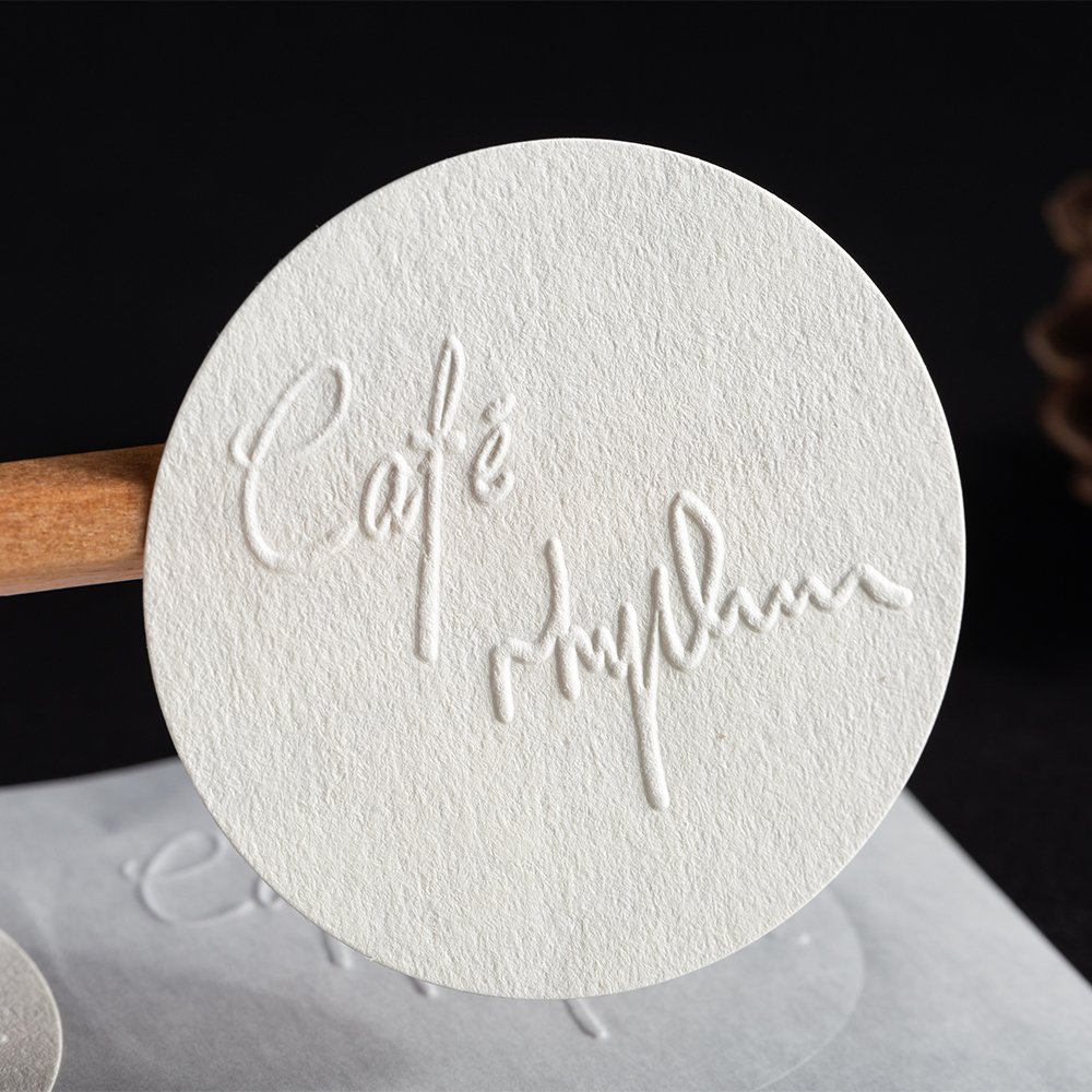 Custom logo texture paper self adhere emboss 3D raised sticker color printing stickers packing labels