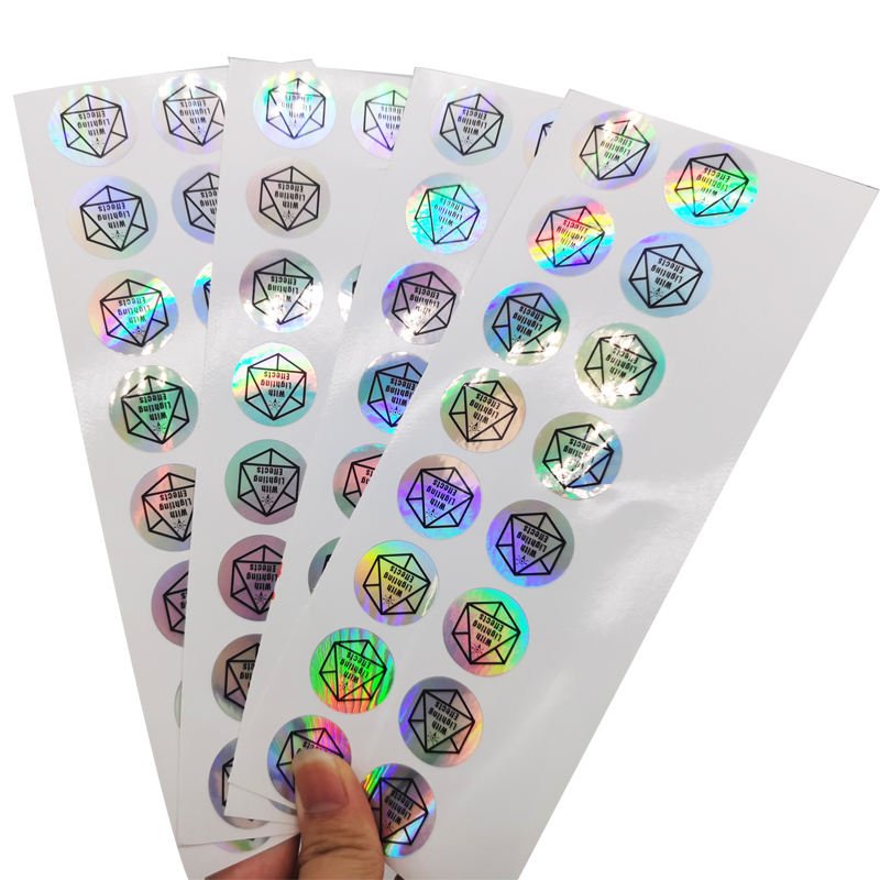 Custom Logo Made Label Holographic Sticker Rainbow Effect Die Cut Hologram Sticker