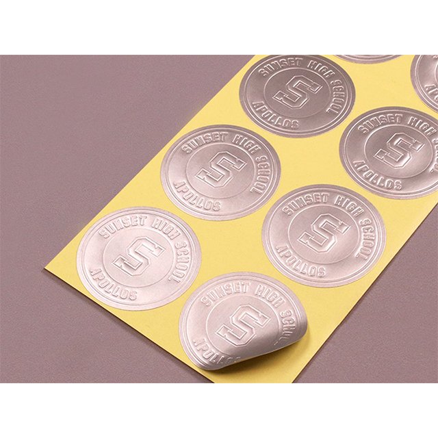 Custom logo embossed printing white kraft paper sticker